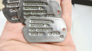 Korean War Era 1950 to 1957 US Army Dog Tags Edward Fitzgerald Dogtag 2