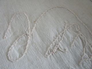 Antique Homespun Linen Fabric Yardage for Upholstery,  Sheeting,  Signed,  22 yards 5