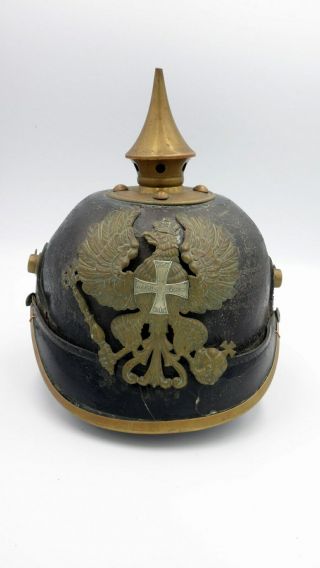 German Ww1 Prussian Pickelhaube Spiked Helmet Imperial Germany