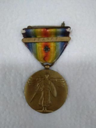 G.  F.  C.  Ww1 U.  S Marines Medal With Ribbon France Clasp,  Maltese Cross