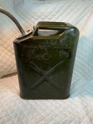 Military US Metal Jerry Jeep Gas Can 1968 Large Vintage Green 3