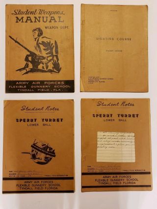 Wwii Army Af Tyndall Field Student Manuals Sperry Turret Lower Ball Notes Rare