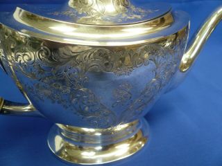 Reed & Barton Sterling Silver Tea Pot and Covered Sugar Bowl Pattern 450 3