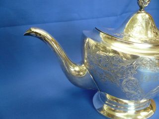 Reed & Barton Sterling Silver Tea Pot and Covered Sugar Bowl Pattern 450 7