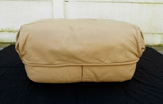 Large Roche Bobois Leather Beige Pouf Footrest Sofa Vintage