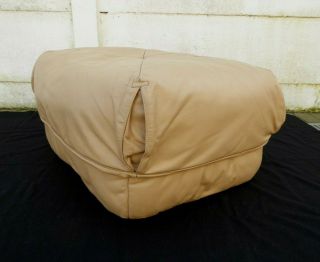 LARGE ROCHE BOBOIS LEATHER BEIGE POUF FOOTREST SOFA VINTAGE 2