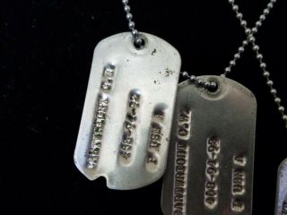 4 Notched USN Navy Dog Tags WWII/Korean War 