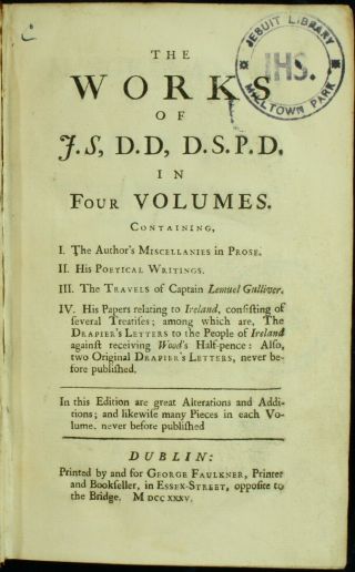 Swift 1735 - 38 Dublin Faulkner 6vols Gulliver ' s Travels Drapier 1ST ED NR 2