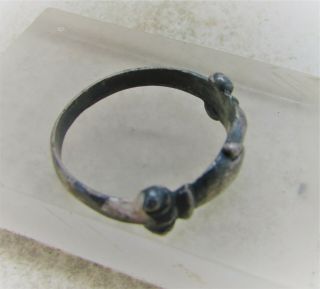 LATE MEDIEVAL SILVER FEDE RING CLASPED HANDS LOVELY 3