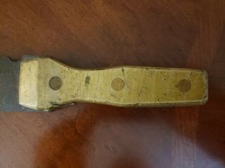 Old Vintage Indian Trapper Trader Camp Knife Handle Brass Pins Throwing Fighting 2
