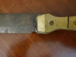 Old Vintage Indian Trapper Trader Camp Knife Handle Brass Pins Throwing Fighting 6