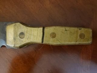 Old Vintage Indian Trapper Trader Camp Knife Handle Brass Pins Throwing Fighting 8