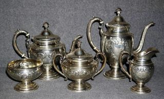 GORGEOUS TOWLE OLD MASTER 5 PIECE STERLING SILVER TEA SET 2