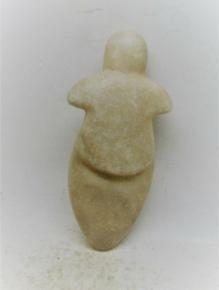 Scarce Ancient Cycladic Pre Minoan Stone Carved Female Diety Mother Goddess