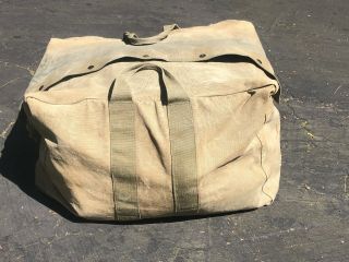 Korean War Era Us U.  S.  Flight Bag,  Air Force,  Khaki,  Large,  Military,  Army