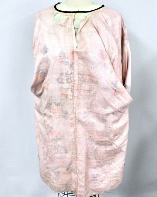 Antique 1800s Chinese Mandarin Silk Embroidered Coat Robe Figures Dragon ribbon 11