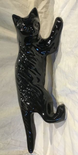 Large Camark Pottery 16 " Climbing Black Cat Figure