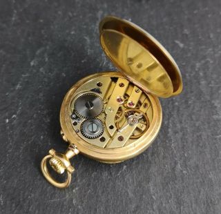 Antique French 18k gold,  enamel and diamond fob watch,  pocket watch, 2