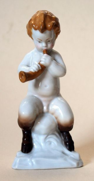 Antique Porcelain Pan Figure By Max Hermann Fritz For Fraureuth Kunstabteilung