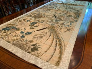 A Large Chinese Qing Dynasty Embroidered Panel.