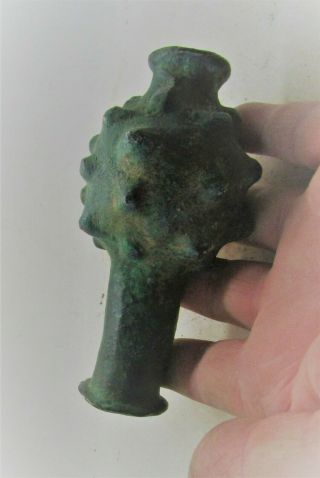 Scarce Circa 1000ad Viking Era Norse Bronze Bludgeon Mace Head War Object