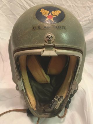 High Altitude K - 1 Flight Helmet Usaf 1950’s W/ Mg - 52 Liner