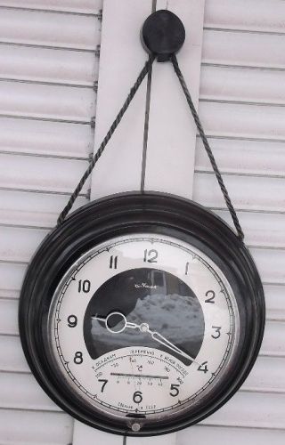 Vintage Majak Mayak Soviet Ussr Cccp Russia Clock Luxury Barometer Thermometer