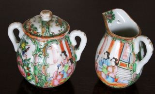 Antique Chinese Porcelain Famille Rose Teapot/Coffee Pot Nine Piece Set 11