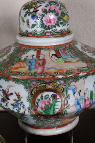 Antique Chinese Porcelain Famille Rose Teapot/Coffee Pot Nine Piece Set 6