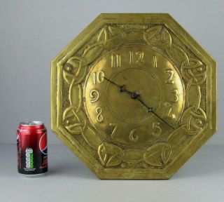 Antique Glasgow School Arts & Crafts Chiming Brass Wall Clock Margaret Gilmour ? 3