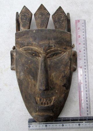 Spooky Old Yao Mien Hill Tribe Teak Shaman Exorcism Mask
