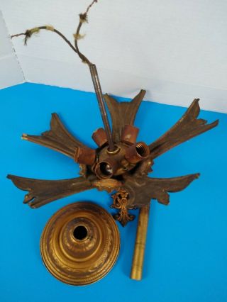 Vintage Markel Art Nouveau Chandelier Ceiling Light Fixture 8