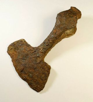 Rare Viking Era Iron Axe Head 8th - 11th C Ad - 506grams - Terrible Weapon