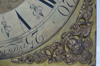 EARLY LONGCASE CLOCK BRASS DIAL BY W CLARK KENDAL - DECORATIVE EXAMPLE - RARE 5