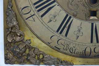 EARLY LONGCASE CLOCK BRASS DIAL BY W CLARK KENDAL - DECORATIVE EXAMPLE - RARE 6