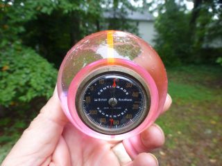 Vintage Mid Century Modern British Rototherm Thermometer Pink Desk 3 " Globe