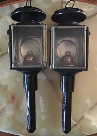 A Early 20th C.  Carriage Lamps 16.  5” Tall.