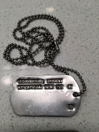 VINTAGE KOREAN WAR T51 PAIR DOG TAGS/CHAIN,  DOG/CHAIN 3