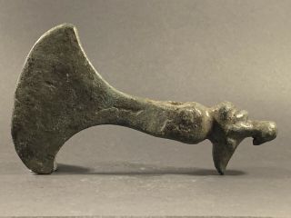Scarce Circa 1200 - 1000bce Ancient Luristan Bronze Axe Head With Ram Decoration