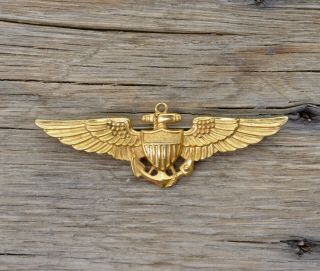 Vintage Navy Pilots Wings,  Vanguard 154 1/20th Gold Filled Pin