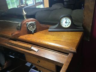 Two Vintage Mini Mantle Clocks Seth Thomas 4 Jewel And Ww/2 Airplane Clock