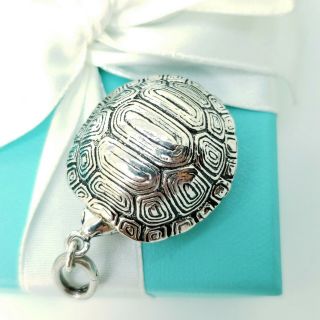 Vintage Tiffany & Co.  Sterling Silver Turtle Pill Box Trinket Key Chain Pendant 3