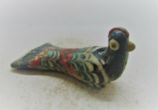 Scarce Circa 500bce Ancient Phoenician Mosaic Glass Bird Bead