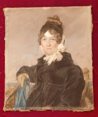 1800s Georgian Pastel Portrait Jr Smith Listed Raper Twin 18th.  Century