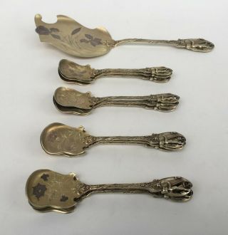 Paul Canaux Fabulous French Ice Cream Vermeil Silver 13 Spoons Set Cherubs Putti 11