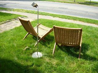Pair Rare Hans Wegner JH - 512 Style Mid Century Danish Modern Deck Rope Chairs 5