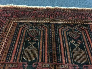On Semi Antique Hand Knotted Tribal Area Rug Geometric Carpet 3’6”x7’5” 11