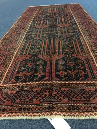 On Semi Antique Hand Knotted Tribal Area Rug Geometric Carpet 3’6”x7’5” 6