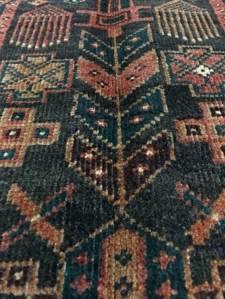 On Semi Antique Hand Knotted Tribal Area Rug Geometric Carpet 3’6”x7’5” 9
