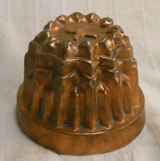 Antique Copper Pudding Mold,  Tinned Inside